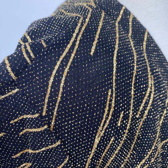 Vintage Alex Evenings Gown & Jacket Set Black Gold Metallic Design Layered 16 - Picture 14 of 16